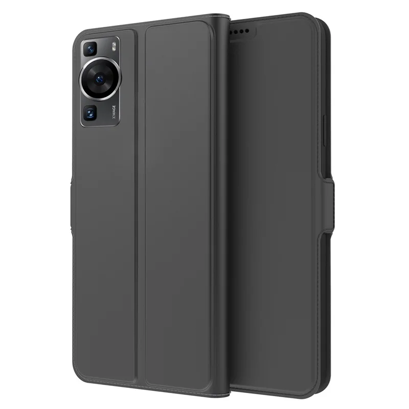 Per Huawei P60 / P60 Pro Custodia in pelle PU Porta Carte Supporto Protettiva Flip Cover - Nero