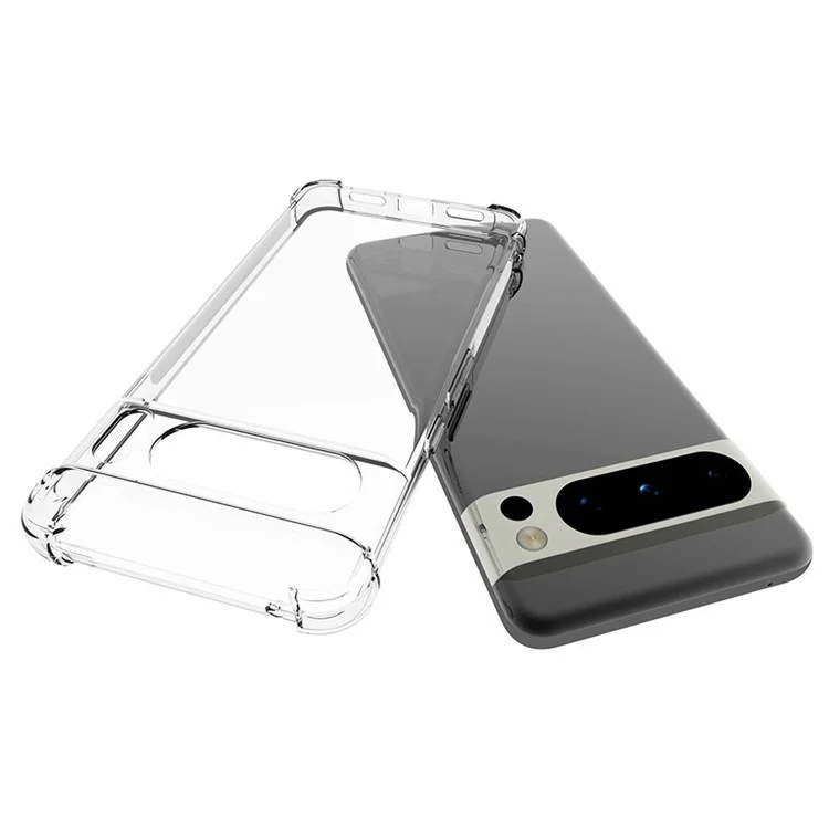 Für Google Pixel 8 Pro TPU Clear Phone Case Anti-slip Vier-eck-airbag-schockdelie-telefonabdeckung