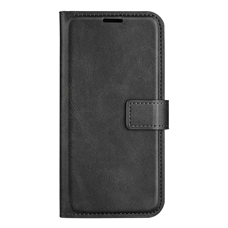 Кожаный кошелек-чехол для телефона Nokia G22 4G, квадратный, с магнитной застежкой, с фактурой телячьей кожи, чехол-подставка - черный