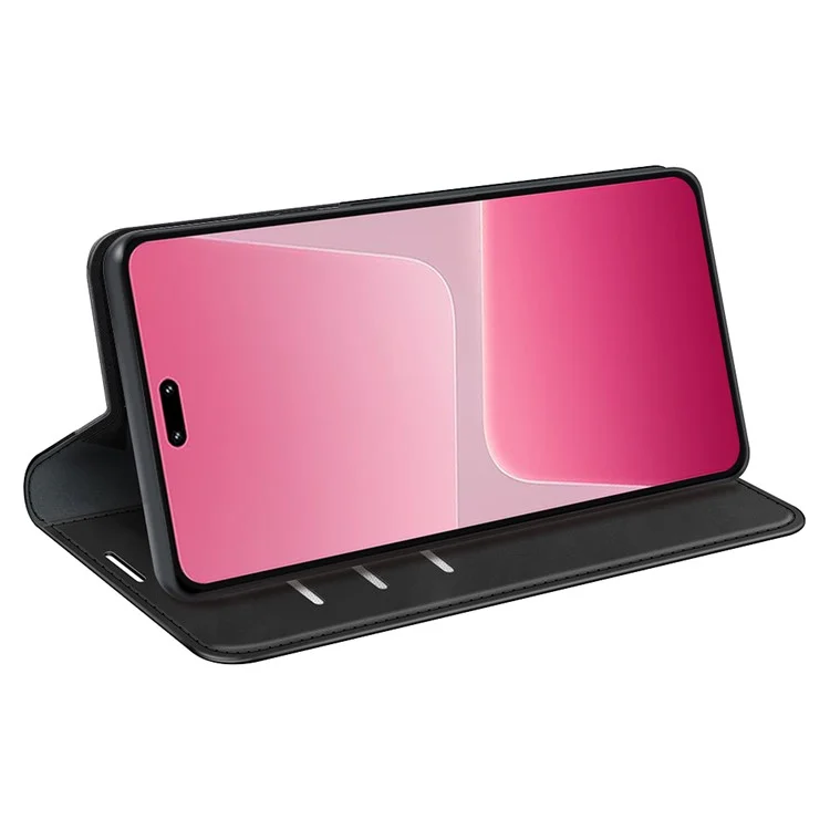 Para Xiaomi 13 Lite / Civi 2 5G Skin-touch Leather Wallet Phone Case Flip Stand Protective Cover - Negro