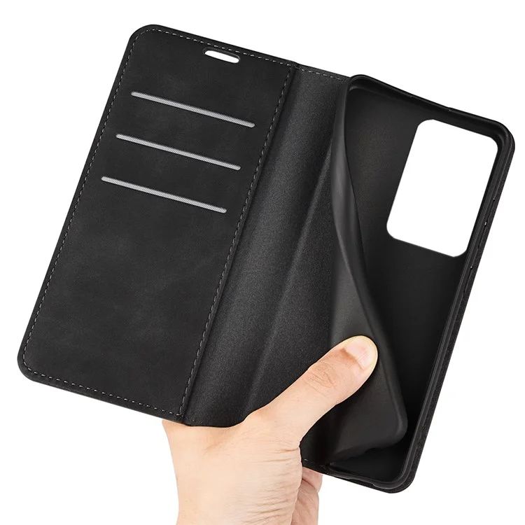 Para Xiaomi 13 Lite / Civi 2 5G Skin-touch Leather Wallet Phone Case Flip Stand Protective Cover - Negro