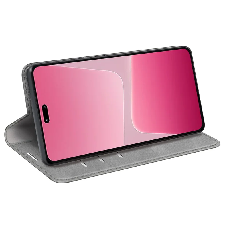 For Xiaomi 13 Lite / Civi 2 5G Skin-touch Leather Wallet Phone Case Flip Stand Protective Cover - Grey