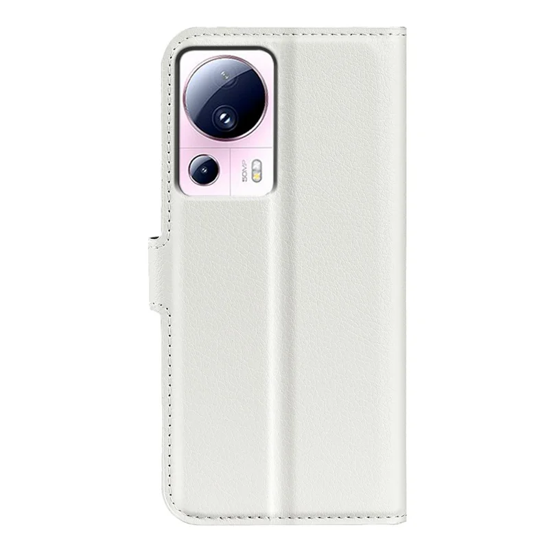 Coque en cuir PU pour Xiaomi 13 Lite / Civi 2 5G, étui portefeuille à texture de litchi avec support de retournement - Blanc