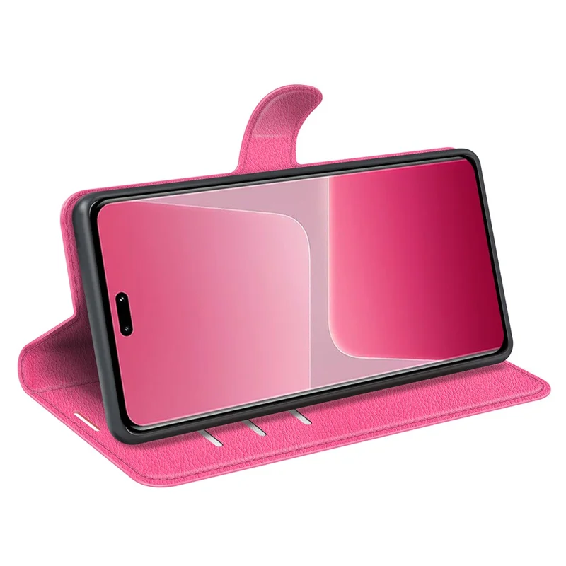PU Leather Shell for Xiaomi 13 Lite / Civi 2 5G Litchi Texture Phone Case Wallet Stand Flip Cover - Rose