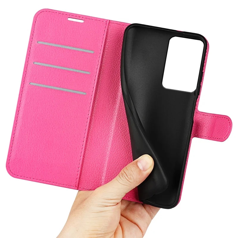 PU Leather Shell for Xiaomi 13 Lite / Civi 2 5G Litchi Texture Phone Case Wallet Stand Flip Cover - Rose
