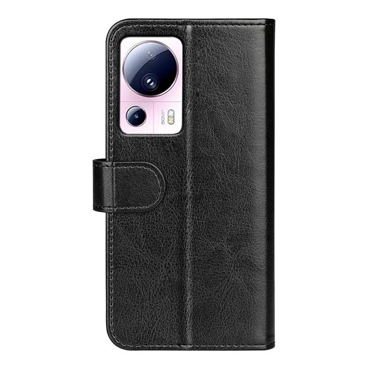 Flip Cover для Xiaomi 13 Lite / Civi 2 5G, чехол-бумажник из искусственной кожи с текстурой "Crazy Horse", со стойкой - Черный