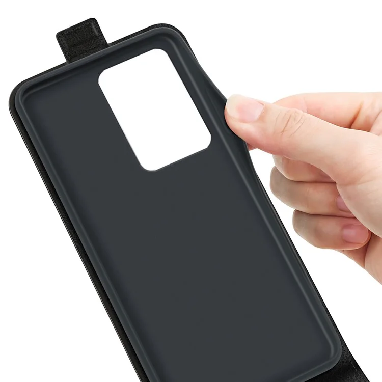 Pour Xiaomi 13 Lite / Civi 2 5G Porte-cartes Vertical Flip Phone Case Crazy Horse Texture PU Leather Cover - Noir