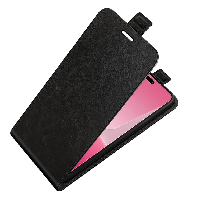 Pour Xiaomi 13 Lite / Civi 2 5G Porte-cartes Vertical Flip Phone Case Crazy Horse Texture PU Leather Cover - Noir