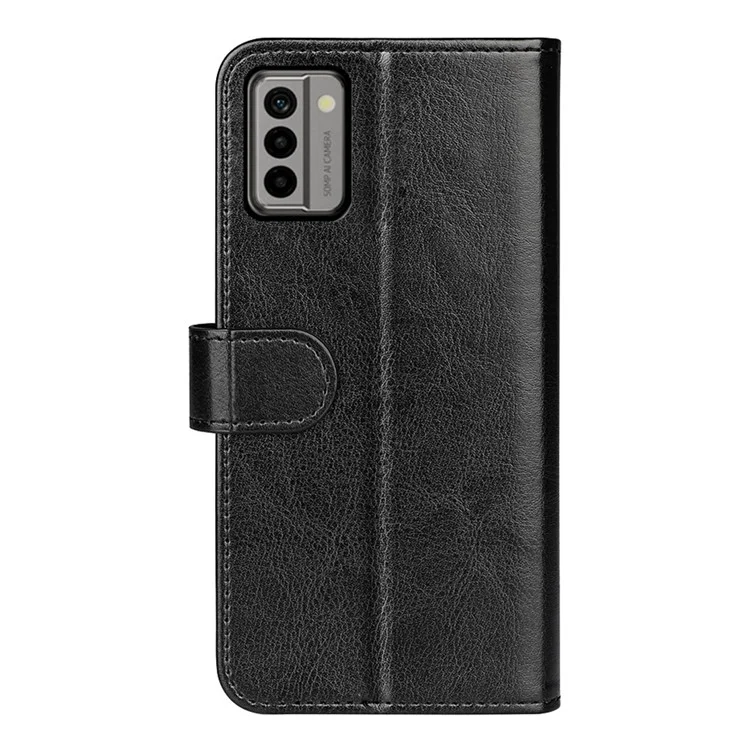 Flip Cover para Nokia G22 con textura de caballo salvaje, funda de cartera de piel sintética con soporte, resistente a golpes - Negro