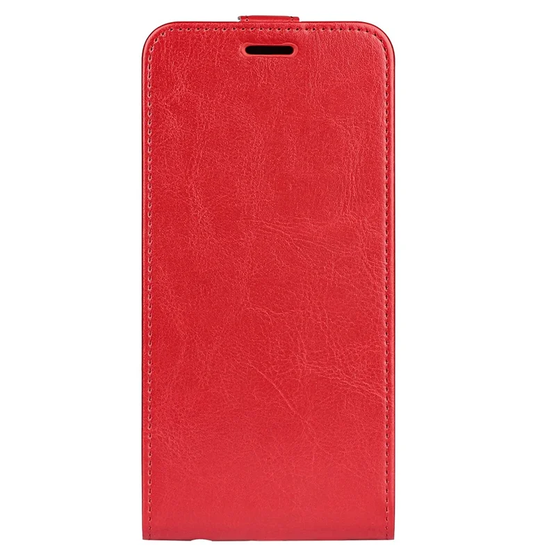 For Nokia G22 Card Holder Vertical Flip Phone Case Crazy Horse Texture Shockproof PU Leather Cover - Red