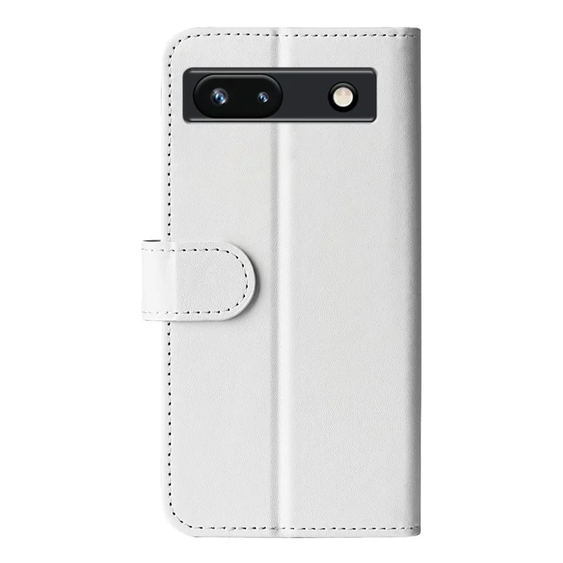 Stand Phone Case for Google Pixel 7a PU Leather Wallet Crazy Horse Texture Flip Cover - White