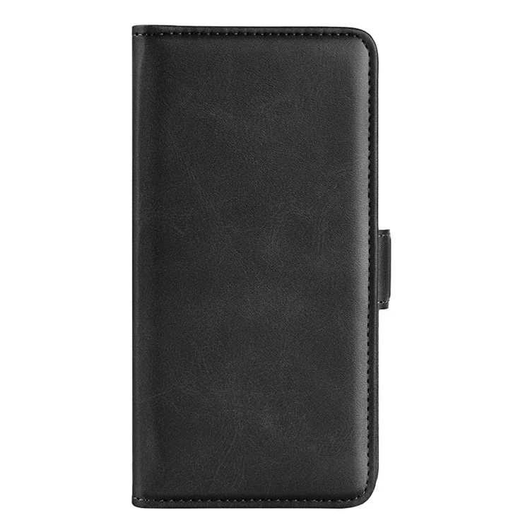 Flip Shell for Google Pixel 7a Calf Texture Cell Phone Cover Stand Wallet PU Leather Phone Case - Black