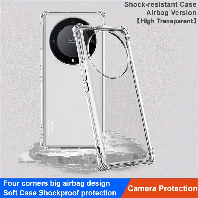 IMAK Per Honor X9a 5G / X40 5G / Magic5 Lite 5G Custodia posteriore in TPU per telefono Antiurto trasparente - Trasparente