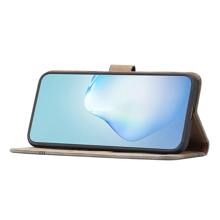 Para Xiaomi 13 Lite / Civi 2 5G Funda tipo billetera de piel sintética con líneas grabadas y soporte - Negro