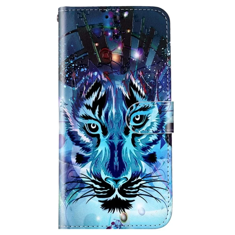For Xiaomi Poco X5 Pro 5G / Redmi Note 12 Pro Speed 5G / Note 12 Pro 5G Pattern Printing Phone Cover Leather Wallet Flip Stand Case - Wolf