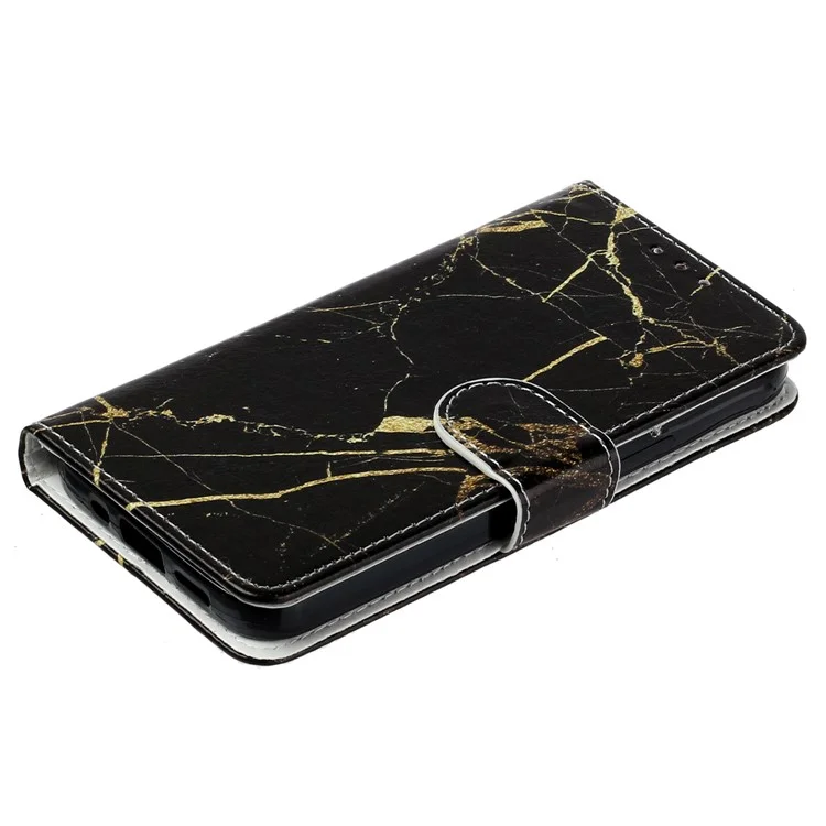 For Xiaomi Redmi Note 12 Pro 5G / Note 12 Pro Speed 5G / Poco X5 Pro 5G Leather Phone Case Pattern Printing Flip Wallet Stand Cover - Black Gold Marble