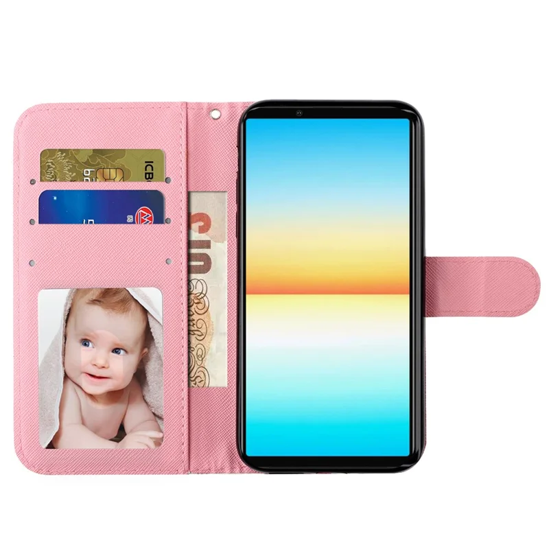For Sony Xperia 10 V Phone Case 3D Pattern Printing Flip Stand PU Leather Wallet Drop-proof Cover with Strap - Roses