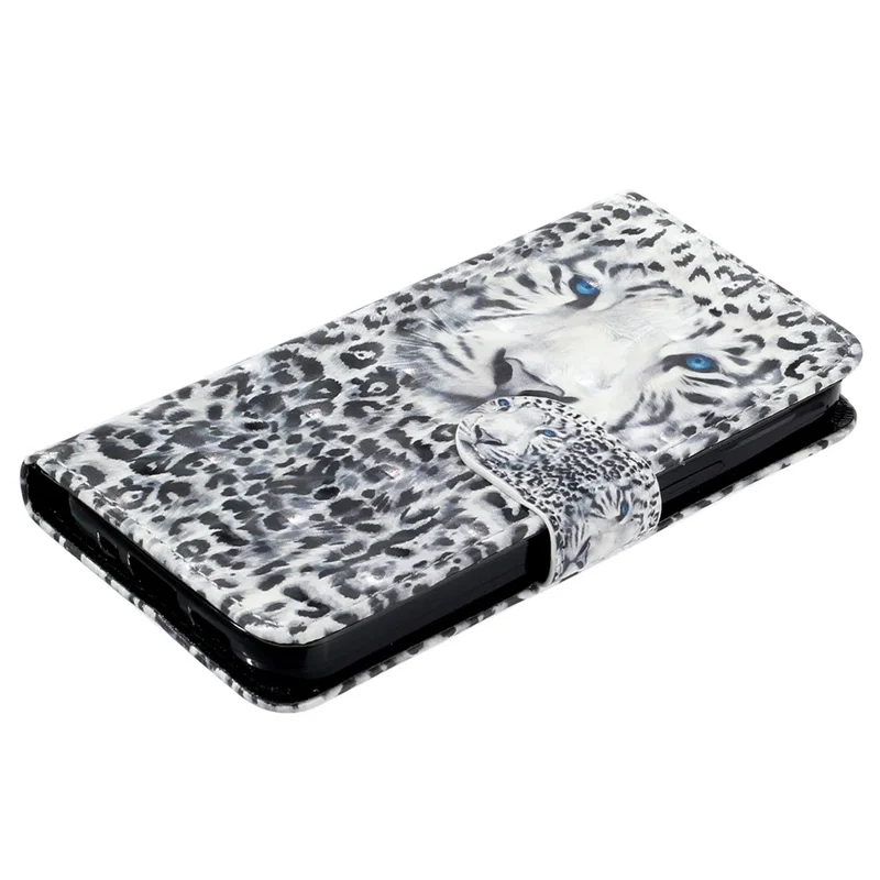 For Google Pixel 7 Pro 5G Flip Stand Phone Case 3D Pattern Printing PU Leather Wallet Phone Folio Cover with Strap - Leopard