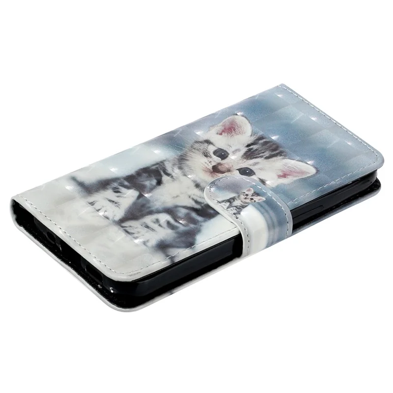 Voor Xiaomi Poco X5 Pro 5G / Redmi Note 12 Pro Speed 5G / Note 12 Pro 5G 3D Patroon Afdrukken Telefoonhoes PU Leren Portemonnee Stand Anti-val Cover - Kat