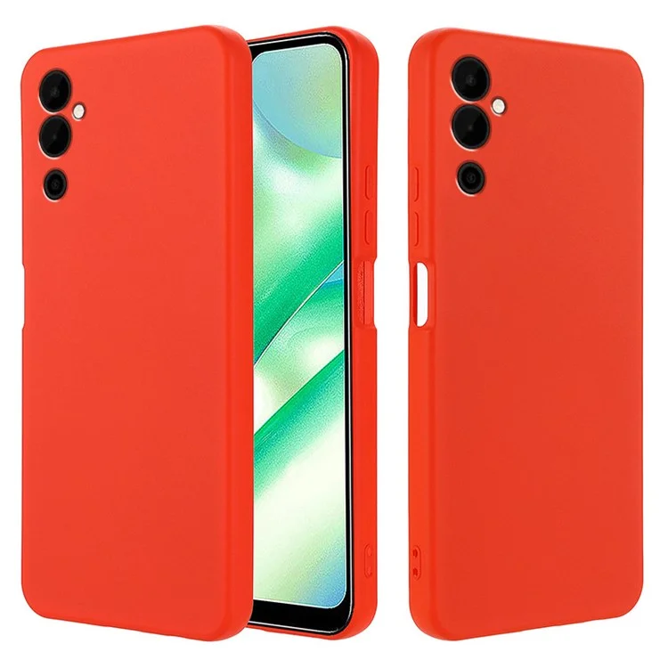 Mobile Phone Case for TECNO Pova Neo 2 4G , Liquid Silicone Soft Lining Cover with Strap - Red