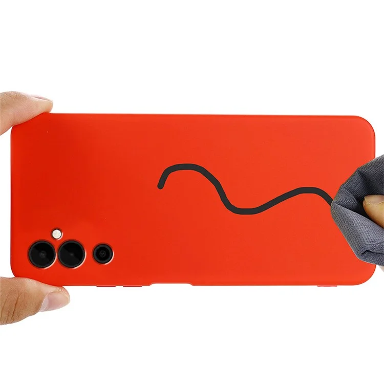 Mobile Phone Case for TECNO Pova Neo 2 4G , Liquid Silicone Soft Lining Cover with Strap - Red