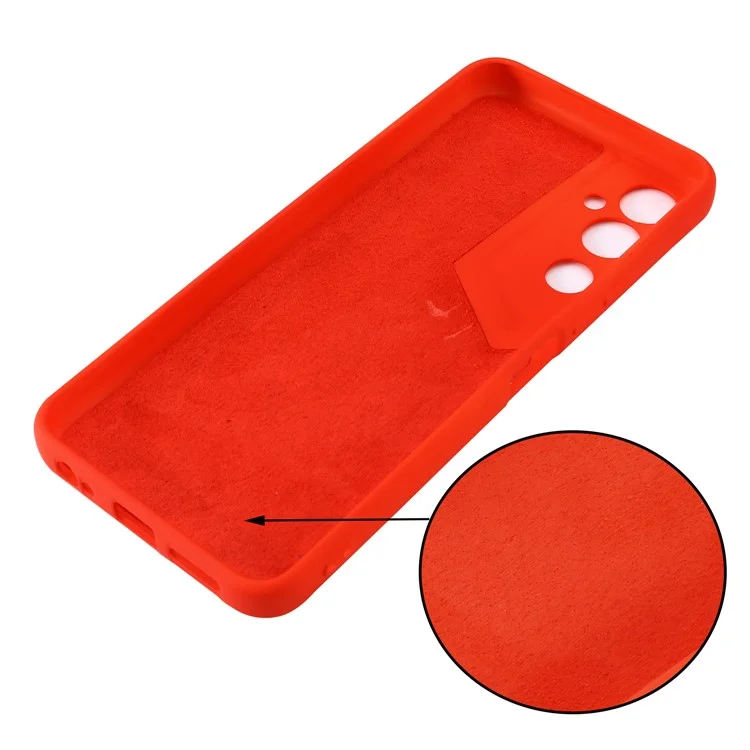 Mobile Phone Case for TECNO Pova Neo 2 4G , Liquid Silicone Soft Lining Cover with Strap - Red