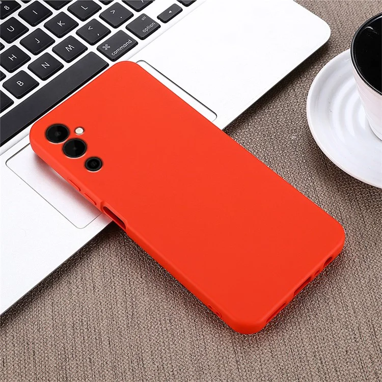 Mobile Phone Case for TECNO Pova Neo 2 4G , Liquid Silicone Soft Lining Cover with Strap - Red