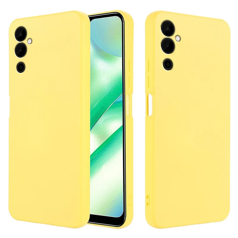 Mobile Phone Case for TECNO Pova Neo 2 4G , Liquid Silicone Soft Lining Cover with Strap - Yellow