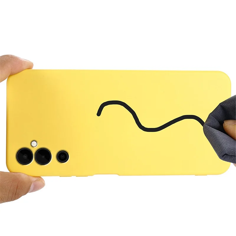 Mobile Phone Case for TECNO Pova Neo 2 4G , Liquid Silicone Soft Lining Cover with Strap - Yellow