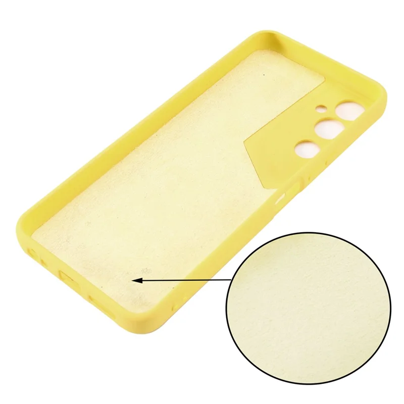 Mobile Phone Case for TECNO Pova Neo 2 4G , Liquid Silicone Soft Lining Cover with Strap - Yellow