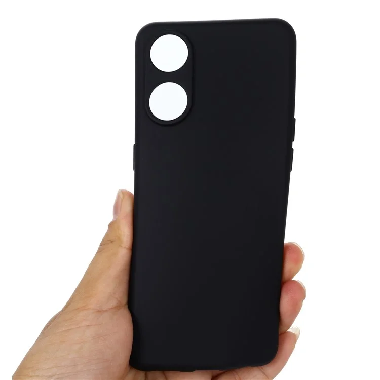 Para Oppo Reno8 T 5G / A1 Pro 5G Funda de silicona líquida con forro suave Cubierta antirasguños con correa - Negro