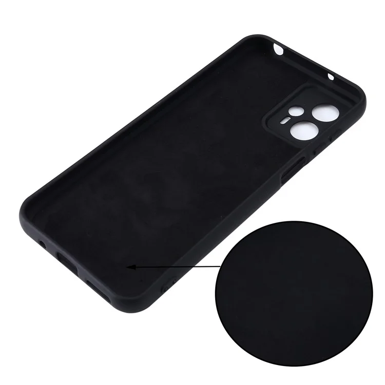 Étui en silicone liquide pour Motorola Moto G13 4G / G23 4G, avec revêtement doux et dragonne - Noir