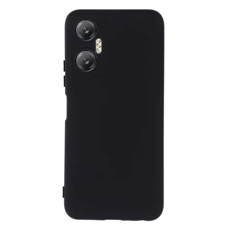 Phone Case for Infinix Hot 20 5G , Impact-Resistant Liquid Silicone Soft Lining Cover with Strap - Black