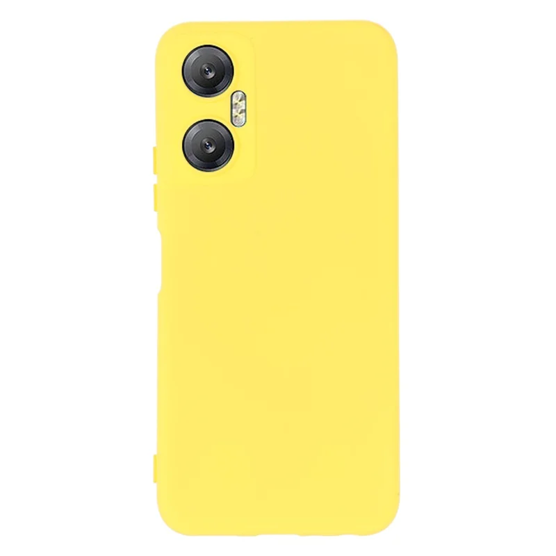 Étui de téléphone pour Infinix Hot 20 5G, housse en silicone liquide résistante aux chocs avec doublure douce et sangle - Jaune