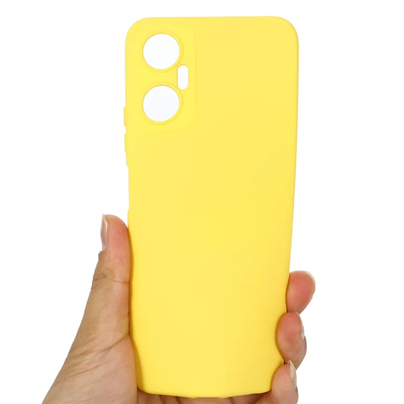Étui de téléphone pour Infinix Hot 20 5G, housse en silicone liquide résistante aux chocs avec doublure douce et sangle - Jaune