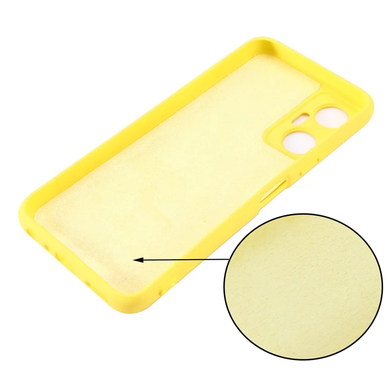 Étui de téléphone pour Infinix Hot 20 5G, housse en silicone liquide résistante aux chocs avec doublure douce et sangle - Jaune