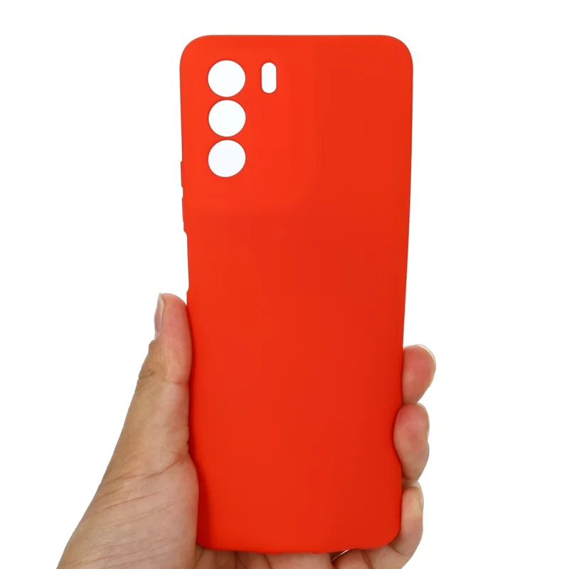 Slim Phone Case for Infinix Zero 2023 5G , Liquid Silicone Soft Lining Cover with Strap - Red