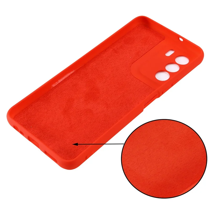 Slim Phone Case for Infinix Zero 2023 5G , Liquid Silicone Soft Lining Cover with Strap - Red
