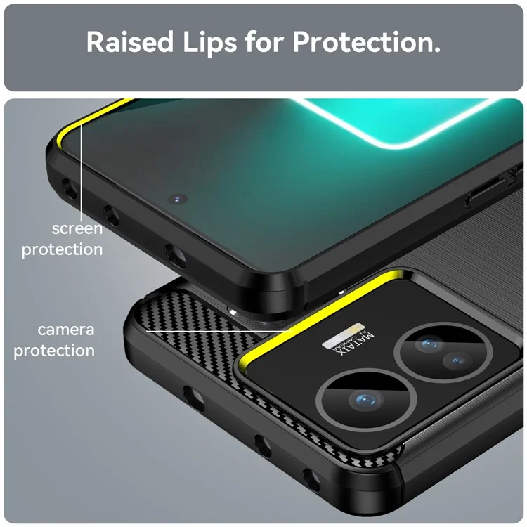 Für Realme GT3 5G / GT Neo 5 5G Brushed Phone Case Carbon Fiber Texture Phone Shell Mobile Phone Cover - Schwarz
