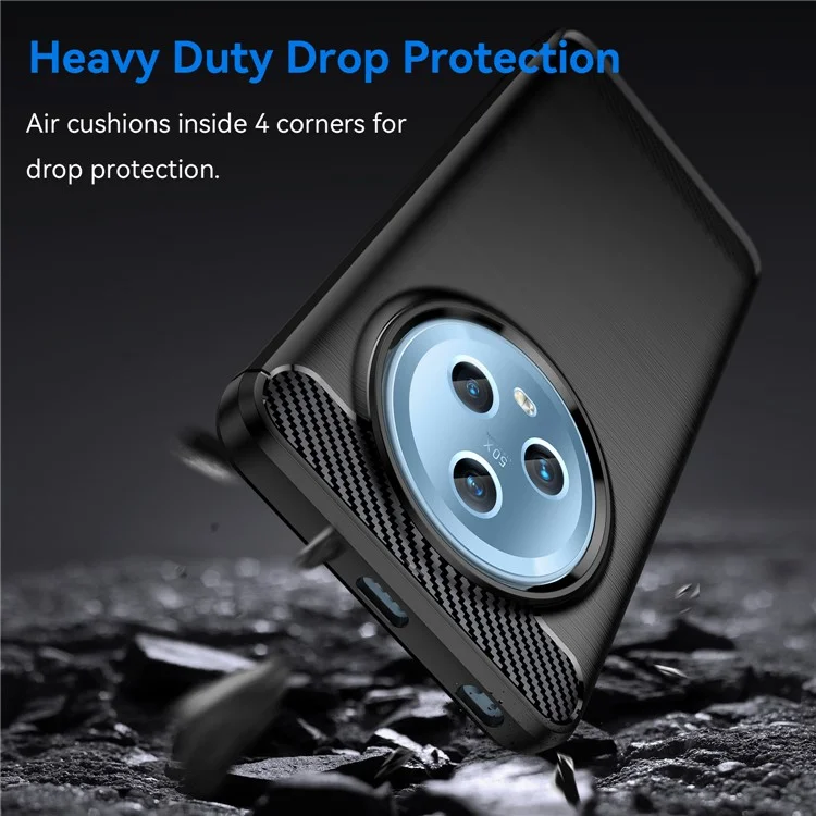 For Honor Magic5 TPU Phone Case Brushed Carbon Fiber Texture Protective Phone Cover - Black