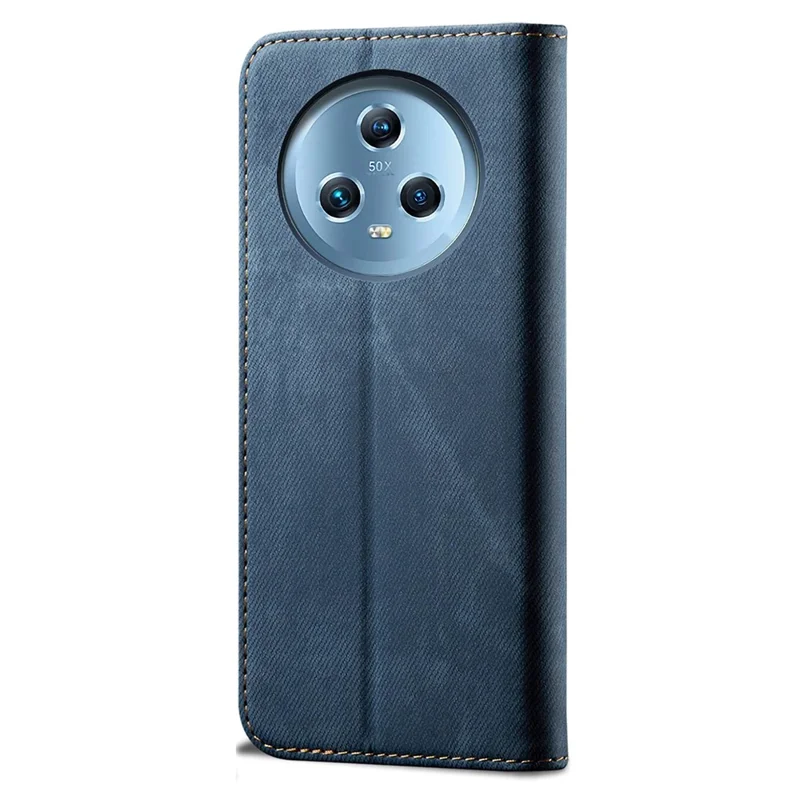 Чехол-кошелёк для телефона For Honor Magic5 Jeans Cloth Texture - синий