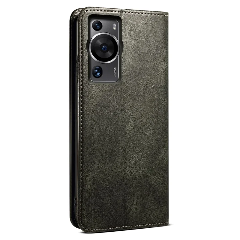Für Huawei P60 Pro / P60 Handyhülle Wachsige Crazy Horse-Textur Steh-Geldbörse Lederhülle - Grün
