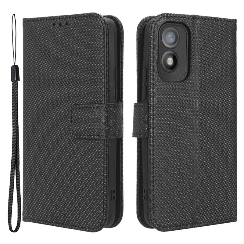 Shockproof Case for itel A18 PU Leather Mobile Folio Flip Cover Wallet Phone Case with Stand - Black