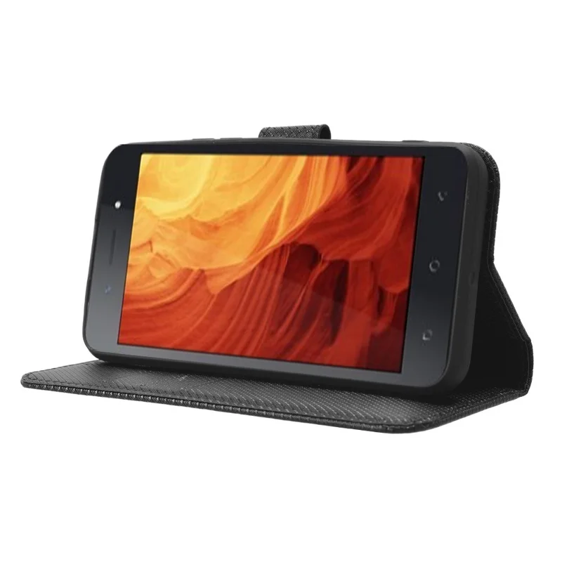 Shockproof Case for itel A18 PU Leather Mobile Folio Flip Cover Wallet Phone Case with Stand - Black