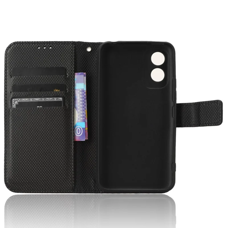 Shockproof Case for itel A18 PU Leather Mobile Folio Flip Cover Wallet Phone Case with Stand - Black