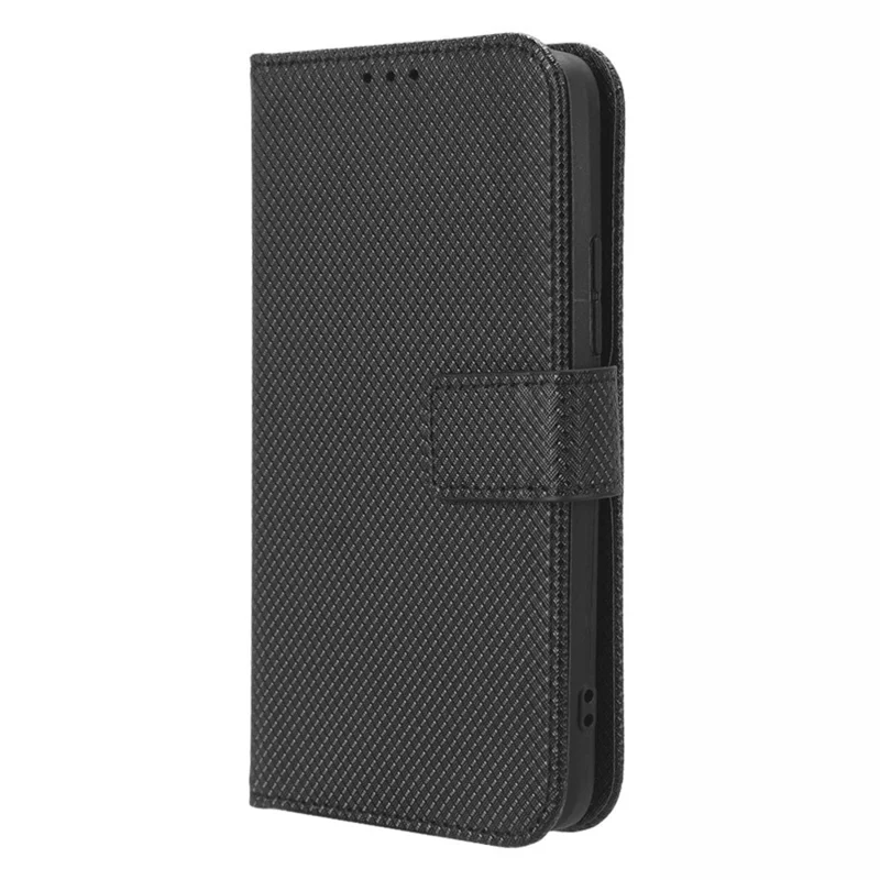 Shockproof Case for itel A18 PU Leather Mobile Folio Flip Cover Wallet Phone Case with Stand - Black