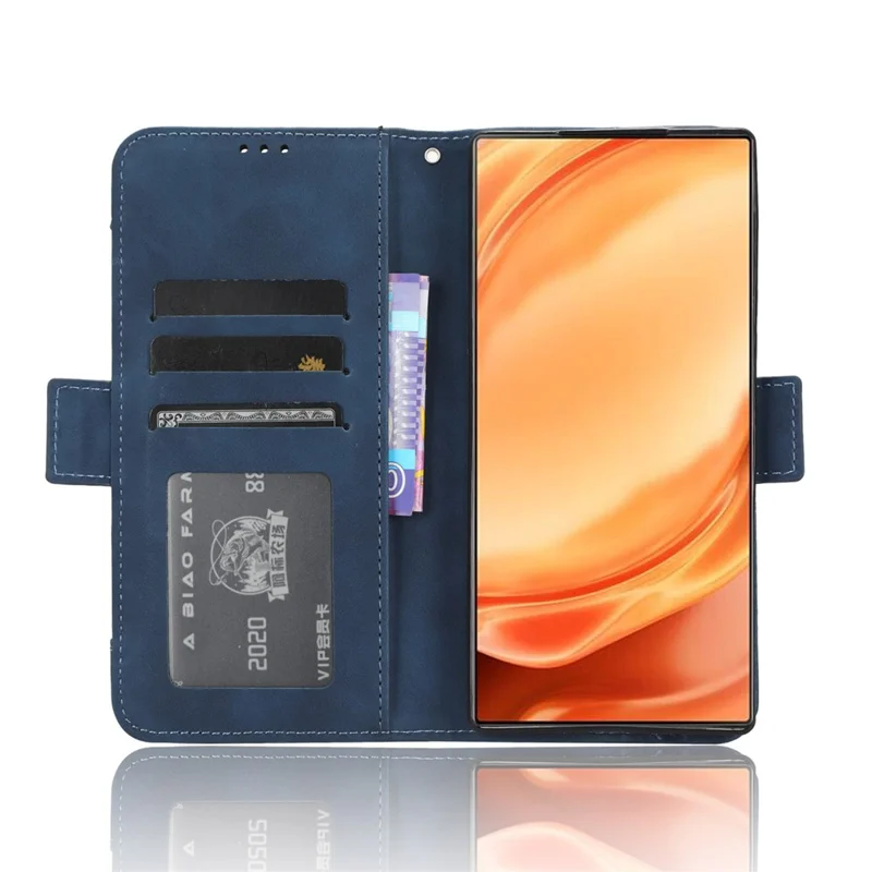 Wallet Phone Case for ZTE nubia Z50 Ultra Multiple Card Slots Phone Shell PU Leather Stand Cover - Blue