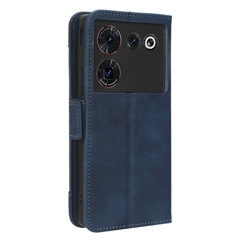 Wallet Phone Case for ZTE nubia Z50 Ultra Multiple Card Slots Phone Shell PU Leather Stand Cover - Blue