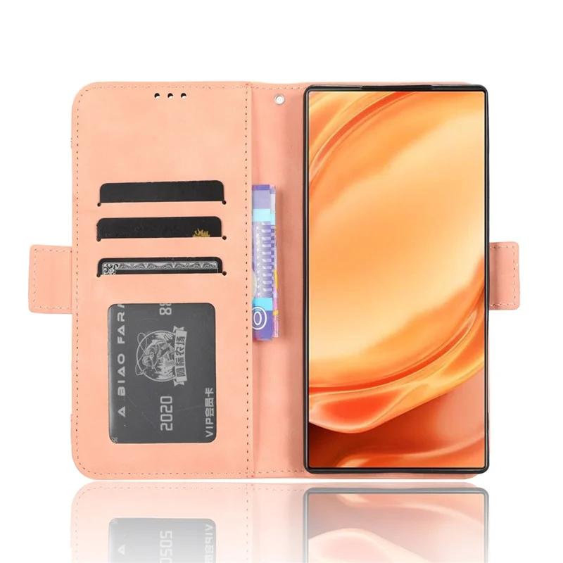 Wallet Phone Case for ZTE nubia Z50 Ultra Multiple Card Slots Phone Shell PU Leather Stand Cover - Pink