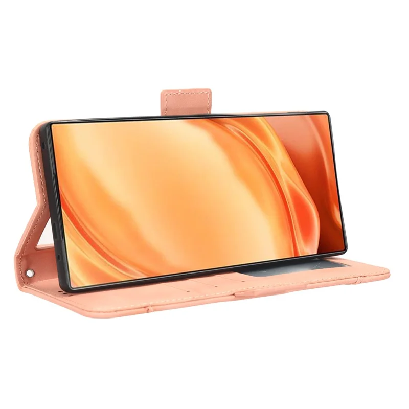 Wallet Phone Case for ZTE nubia Z50 Ultra Multiple Card Slots Phone Shell PU Leather Stand Cover - Pink